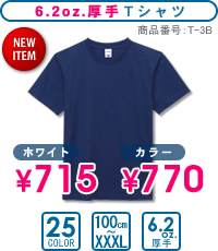 T-3B：6.2oz.ヘビーウェイトTシャツ